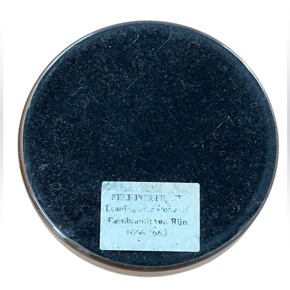 Rembrandt van Rijn Paperweight Vintage Clear Glass 3.5” x 3/4” Felt Base - Picture 2 of 4